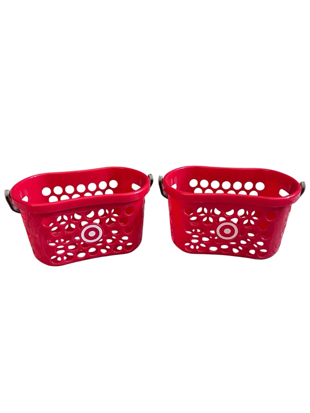 Pair Of Target Mini Shopping Baskets Red Party Favor Spitz Plastic Bullseye Logo